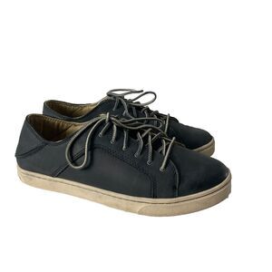 Olukai Oneo Blue Leather Sneakers Size Women’s Casual Comfort Size 8.5 WIDE